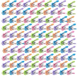 Pearl 100 Pinces à Linge Avec Clips De Suspension Extérieurs Et Soft Grip, 5 Coloris