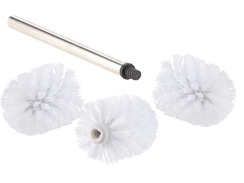 2 Brosses WC En Acier Inoxydable Avec Têtes De Rechange Ø 8,5 Cm - Blanc 4 2 Brosses WC En Acier Inoxydable Avec Têtes De Rechange Ø 8,5 Cm - Blanc – Image 2