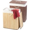 2 Paniers à Linge Pliables En Bambou Avec Couvercle Et Sac à Linge -Maison Produit Magasin 2 corbeilles a linge en bambou de 100 l ref NC9595 4