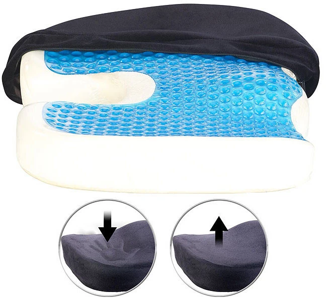 2 Coussins D'assise à Mémoire De Forme Avec Gel Et Revêtement Antidérapant 5 2 Coussins D'assise à Mémoire De Forme Avec Gel Et Revêtement Antidérapant – Image 3