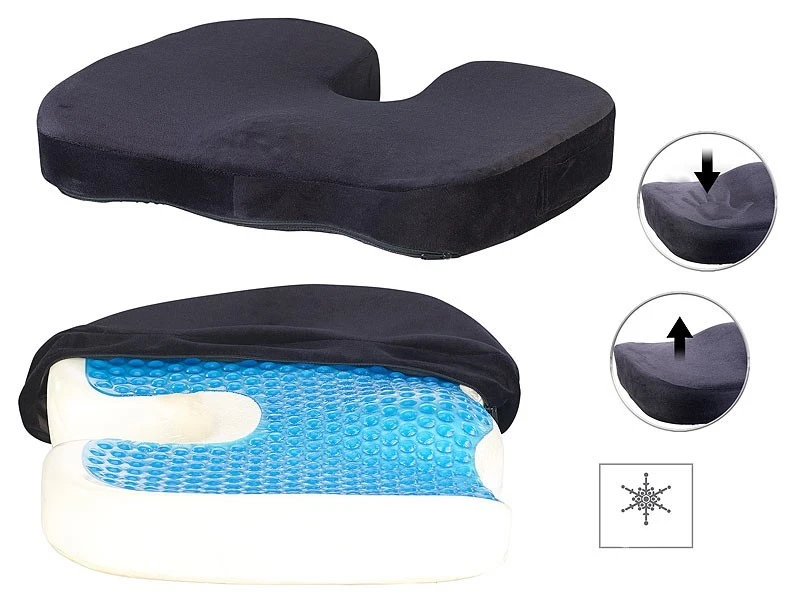 2 Coussins D'assise à Mémoire De Forme Avec Gel Et Revêtement Antidérapant 4 2 Coussins D'assise à Mémoire De Forme Avec Gel Et Revêtement Antidérapant – Image 2