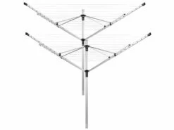 2 étendoirs à Linge Avec 4 Bras Et 60 M De Corde à Linge