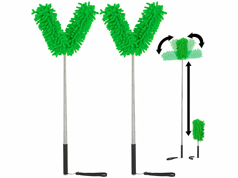 2 Plumeaux Télescopiques Avec 2 têtes 3 2 Plumeaux Télescopiques Avec 2 têtes