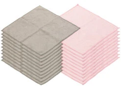 20 serviettes Démaquillantes En Microfibres - Roses Et Grises