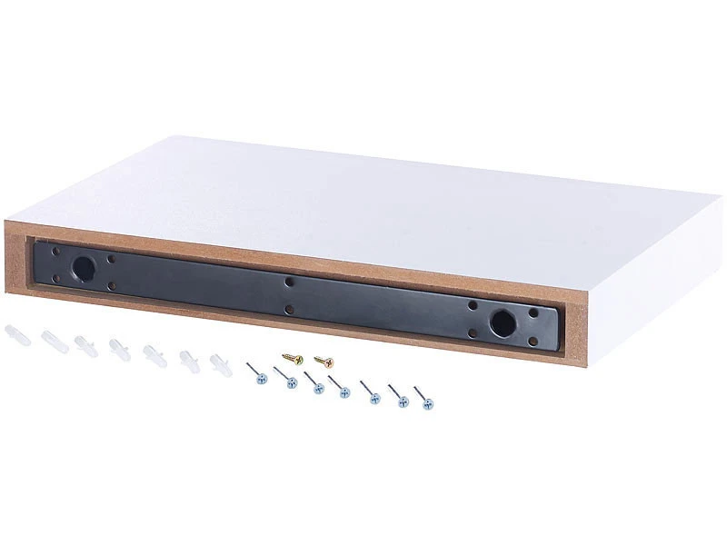 4 Étagères Murales Avec Tiroir Secret - Blanc 4 4 Étagères Murales Avec Tiroir Secret - Blanc – Image 2