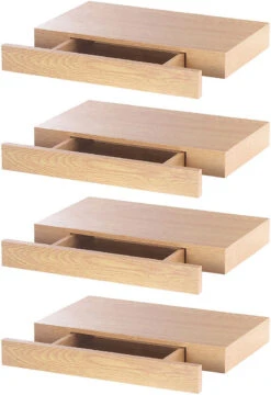 4 étagères Murales Avec Tiroir Secret