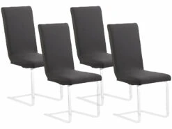 4 housses De Chaise Extensibles Et écologiques - Noir