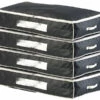 4 Housses De Rangement 86 L Pour Dessous De Lit Avec Fenêtre Transparente - Noir