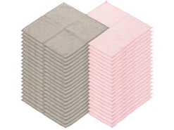 40 serviettes Démaquillantes En Microfibres - Roses Et Grises