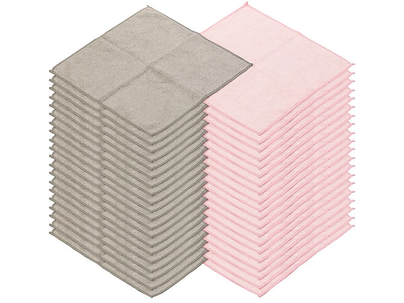 40 serviettes Démaquillantes En Microfibres - Roses Et Grises 3 40 serviettes Démaquillantes En Microfibres - Roses Et Grises