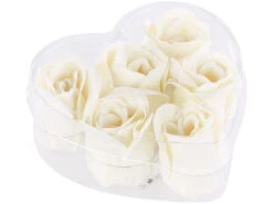Pearl 6 Savons En Forme De Roses Blanches Avec Un Coffret Cadeau