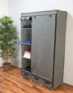 Pearl Armoire En Tissu 2 Portes, 6 Compartiments Et 3 Tiroirs -Maison Produit Magasin armoire en tissu 2 portes 6 compartiments et 3 tiroirs x2 ref NC9564 4