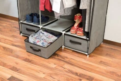 Pearl 2 Armoires En Tissu Avec 2 Portes, 6 Compartiments Et 3 Tiroirs -Maison Produit Magasin armoire en tissu 2 portes 6 compartiments et 3 tiroirs x2 ref NC9564 5 1