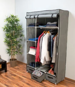 Pearl Armoire En Tissu 2 Portes, 6 Compartiments Et 3 Tiroirs -Maison Produit Magasin armoire en tissu 2 portes 6 compartiments et 3 tiroirs x2 ref NC9564 7