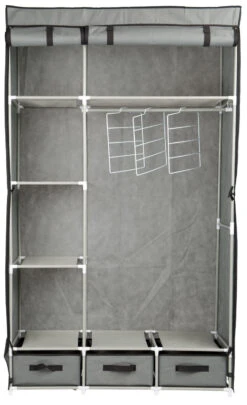 Pearl 2 Armoires En Tissu Avec 2 Portes, 6 Compartiments Et 3 Tiroirs -Maison Produit Magasin armoire en tissu 2 portes 6 compartiments et 3 tiroirs x2 ref NC9564 8 1