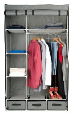 Pearl 2 Armoires En Tissu Avec 2 Portes, 6 Compartiments Et 3 Tiroirs -Maison Produit Magasin armoire en tissu 2 portes 6 compartiments et 3 tiroirs x2 ref NC9564 9 1