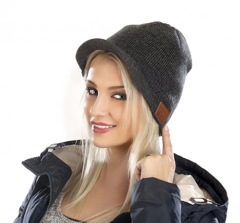 Bonnet à Visière Bluetooth Avec Micro-casque Intégré - Gris 4 Bonnet à Visière Bluetooth Avec Micro-casque Intégré - Gris – Image 2