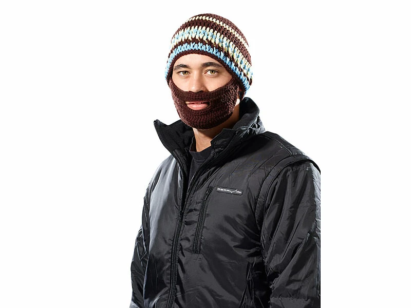 Bonnet Avec Barbe - Marron / Bleu 4 Bonnet Avec Barbe - Marron / Bleu – Image 2