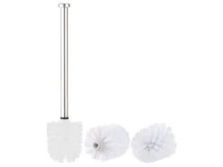Brosse WC En Acier Inoxydable Avec Têtes De Rechange Ø 7,5 Cm - Blanc