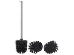 Brosse WC En Acier Inoxydable Avec Têtes De Rechange Ø 7,5 Cm - Noir