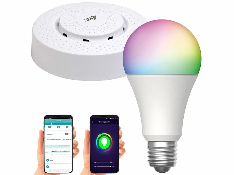 Capteur De Qualité De L’air 5 En 1, Enregistreur De Données, Ampoule Connectée 4 Capteur De Qualité De L’air 5 En 1, Enregistreur De Données, Ampoule Connectée – Image 2