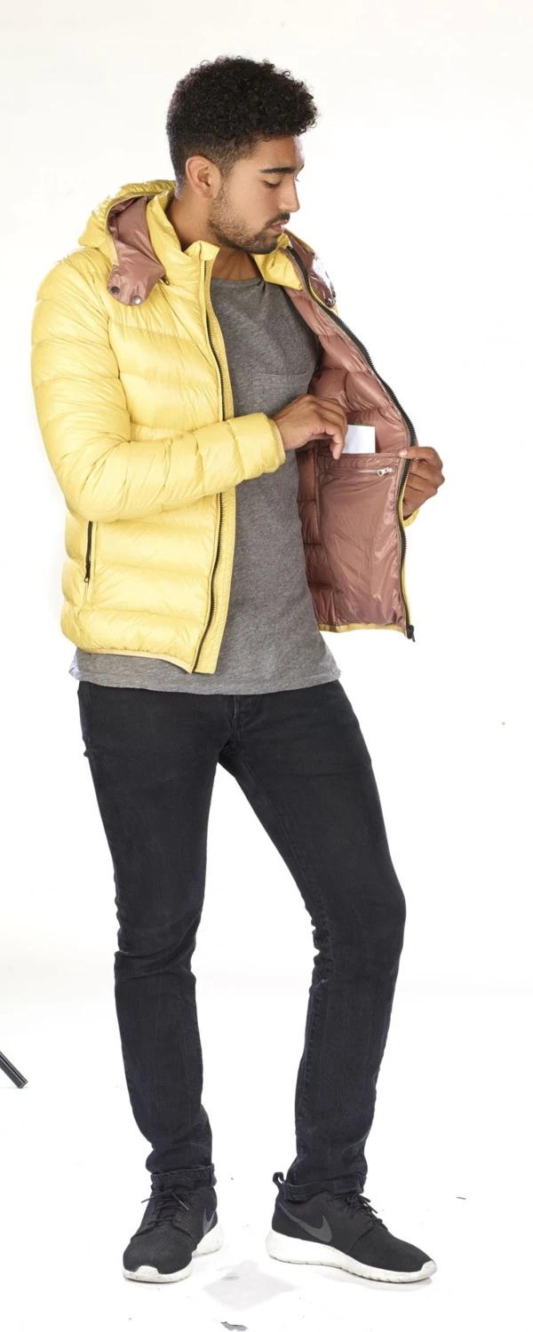 Doudoune Ultralégère En Duvet Avec Col Montant Et Capuche - Jaune - Taille S 7 Doudoune Ultralégère En Duvet Avec Col Montant Et Capuche - Jaune - Taille S – Image 5