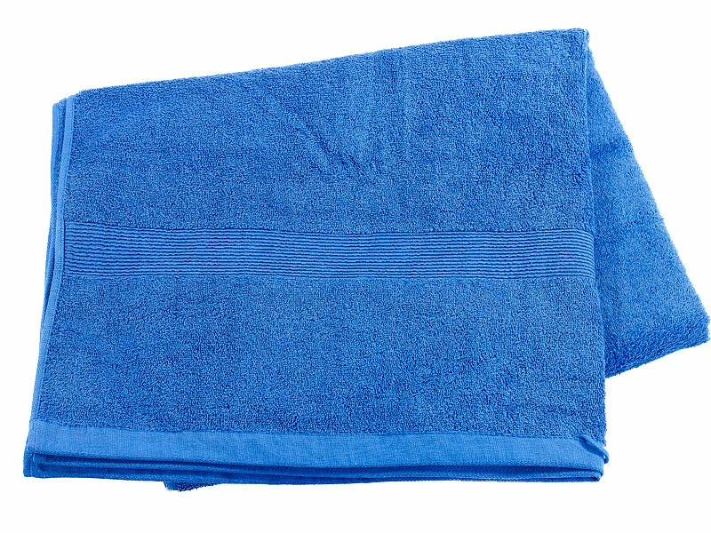 Drap De Bain En Coton éponge - 220 X 90 Cm - Bleu