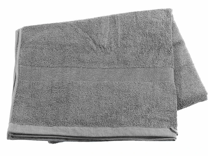 Drap De Bain En Coton éponge - 220 X 90 Cm - Gris