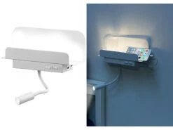 Étagère Murale Avec Lampe De Lecture Et Port De Chargement USB - Blanc