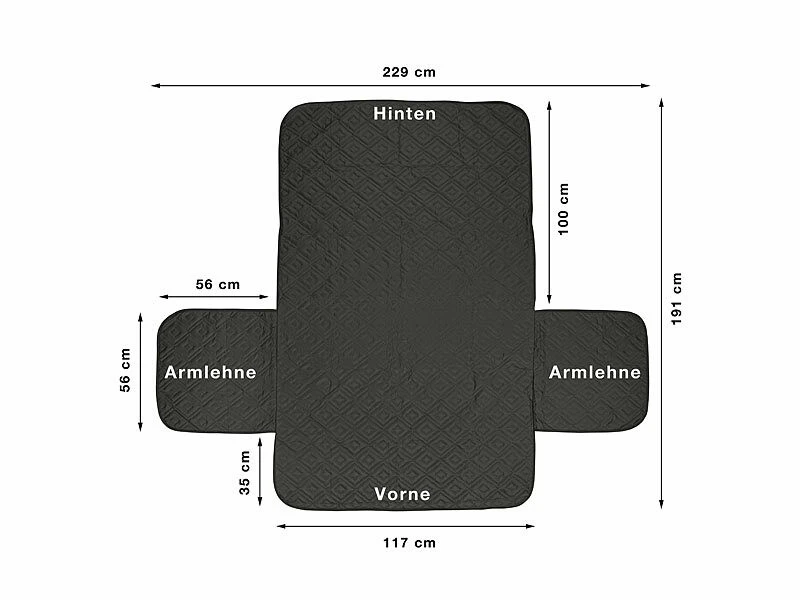 Housse De Protection Réversible Pour Canapé 2 Places, Coloris Gris/noir 9 Housse De Protection Réversible Pour Canapé 2 Places, Coloris Gris/noir – Image 7