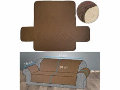 Housse De Protection Réversible Pour Canapé 3 places, Coloris Beige/marron
