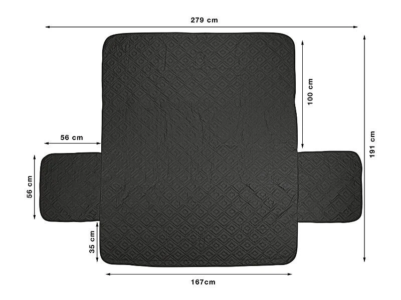 Housse De Protection Réversible Pour Canapé 3 Places, Coloris Gris/noir 8 Housse De Protection Réversible Pour Canapé 3 Places, Coloris Gris/noir – Image 6