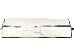 Housse De Rangement 86 L Pour Dessous De Lit Avec Fenêtre Transparente - Beige -Maison Produit Magasin housse de rangement 86 l pour dessous de lit avec fenetre transparente beige ref NX3939 4