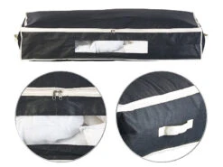 2 Housses De Rangement 86 L Pour Dessous De Lit Avec Fenêtre Transparente - Noir -Maison Produit Magasin housse de rangement 86 l pour dessous de lit avec fenetre transparente noir ref NX3956 3