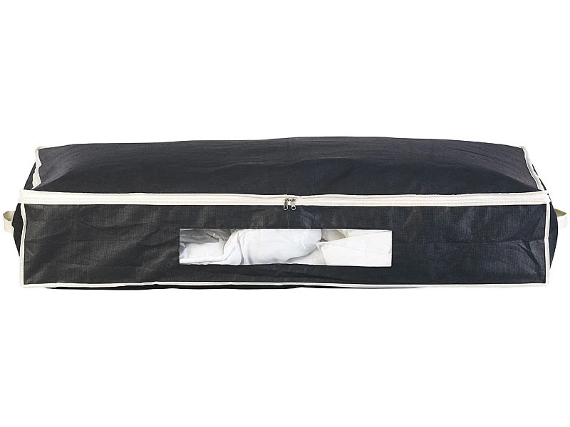 4 Housses De Rangement 86 L Pour Dessous De Lit Avec Fenêtre Transparente - Noir 9 4 Housses De Rangement 86 L Pour Dessous De Lit Avec Fenêtre Transparente - Noir – Image 7