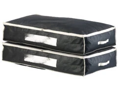 2 Housses De Rangement 86 L Pour Dessous De Lit Avec Fenêtre Transparente - Noir
