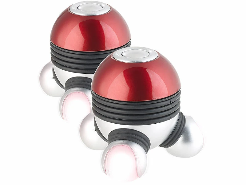 2 Mini Appareils De Massage Vibrants Avec 3 Têtes Et éclairage LED 3 2 Mini Appareils De Massage Vibrants Avec 3 Têtes Et éclairage LED