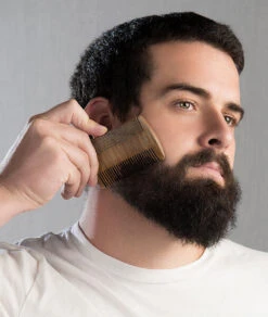 Nécessaire à Barbe : Peigne à 2 Côtés Et Brosse En Poils De Sanglier