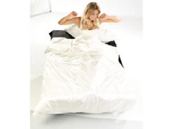 Parure De Lit En Satin 100 % Soie 155 X 220 Cm – Blanc Perle