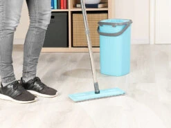 Seau De Ménage WM-15 Avec 4 serpillières En Microfibres -Maison Produit Magasin seau de menage avec 2 compartiments et balai serpilliere wm 15 ref NX1513 7 1