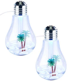 2 Humidificateurs D'air à Ultrasons Design Ampoule Avec LED RVB