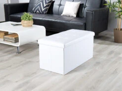 Siège Pliable Aspect Cuir Avec Coffre De Rangement 80 L - Blanc 15 Siège Pliable Aspect Cuir Avec Coffre De Rangement 80 L - Blanc -Maison Produit Magasin siege pliable en cuir avec coffre de rangement 80 l blanc ref NX6236 5 1