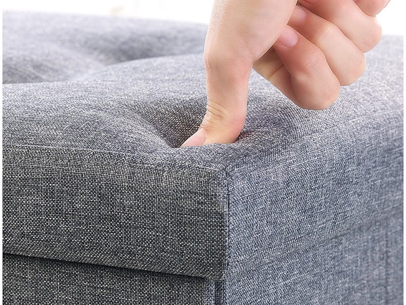 Siège Pliable En Tissu Avec Coffre De Rangement 80 L - Gris 7 Siège Pliable En Tissu Avec Coffre De Rangement 80 L - Gris – Image 5