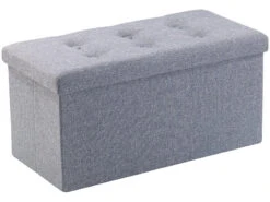 4 Sièges Pliables En Tissu Avec Coffre De Rangement 80 L - Gris -Maison Produit Magasin siege pliable en tissu avec coffre de rangement 80 l gris ref NX6238 3 2