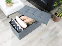 Siège Pliable En Tissu Avec Coffre De Rangement 80 L - Gris 16 Siège Pliable En Tissu Avec Coffre De Rangement 80 L - Gris -Maison Produit Magasin siege pliable en tissu avec coffre de rangement 80 l gris ref NX6238 6