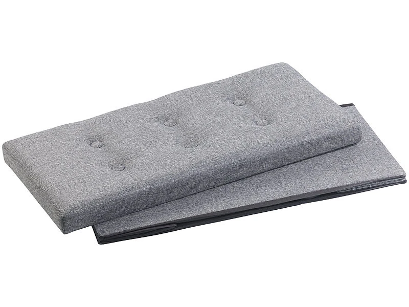 Siège Pliable En Tissu Avec Coffre De Rangement 80 L - Gris 6 Siège Pliable En Tissu Avec Coffre De Rangement 80 L - Gris – Image 4