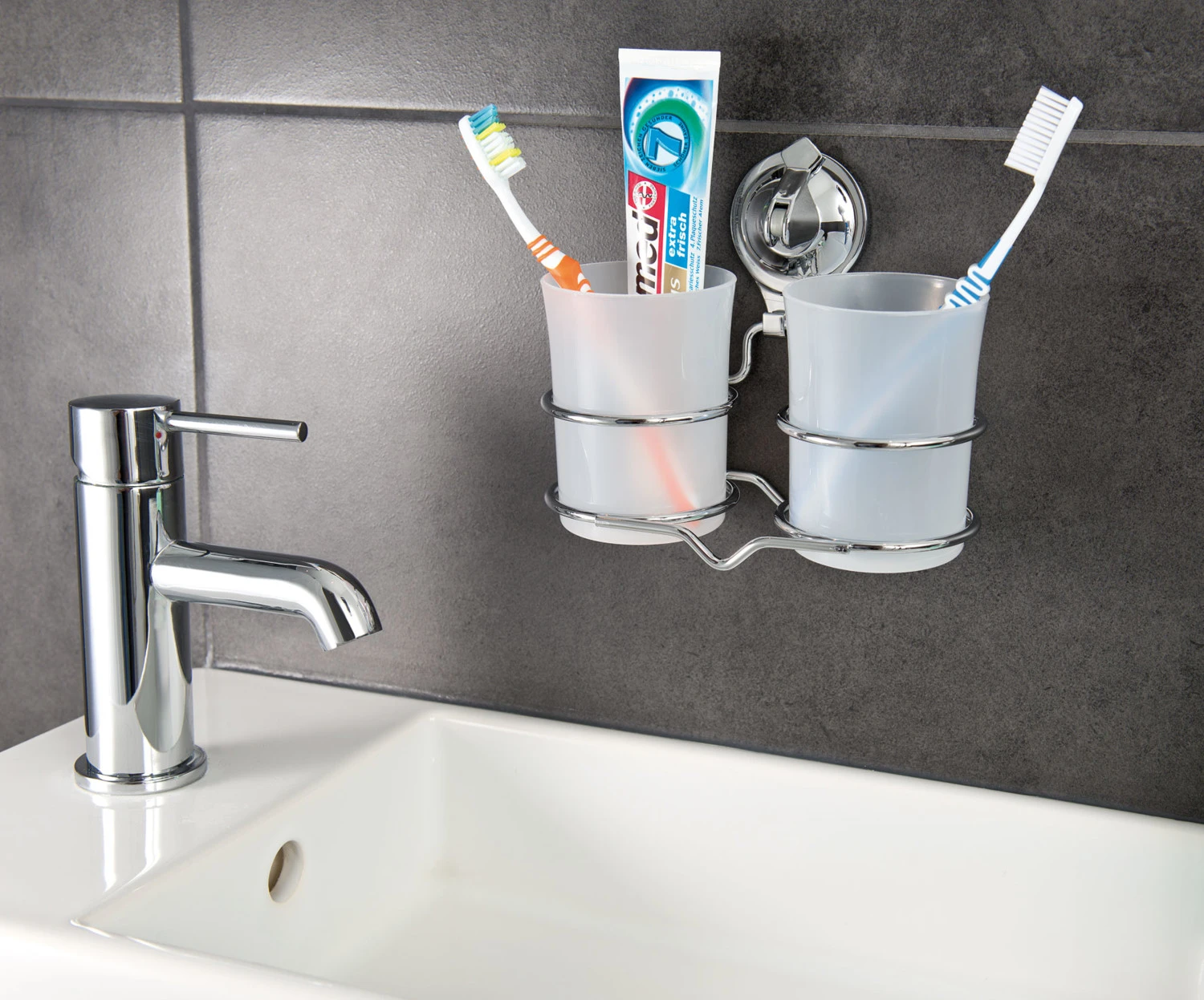 Support Mural Avec Gobelets Et Fixation Ventouse 5 Support Mural Avec Gobelets Et Fixation Ventouse – Image 3