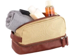 Trousse De Toilette En Toile à 2 Compartiments, Coloris Beige / Brun 7 Trousse De Toilette En Toile à 2 Compartiments, Coloris Beige / Brun -Maison Produit Magasin trousse de toilette en toile a 2 compartiments coloris beige brun ref NX5706 3 1