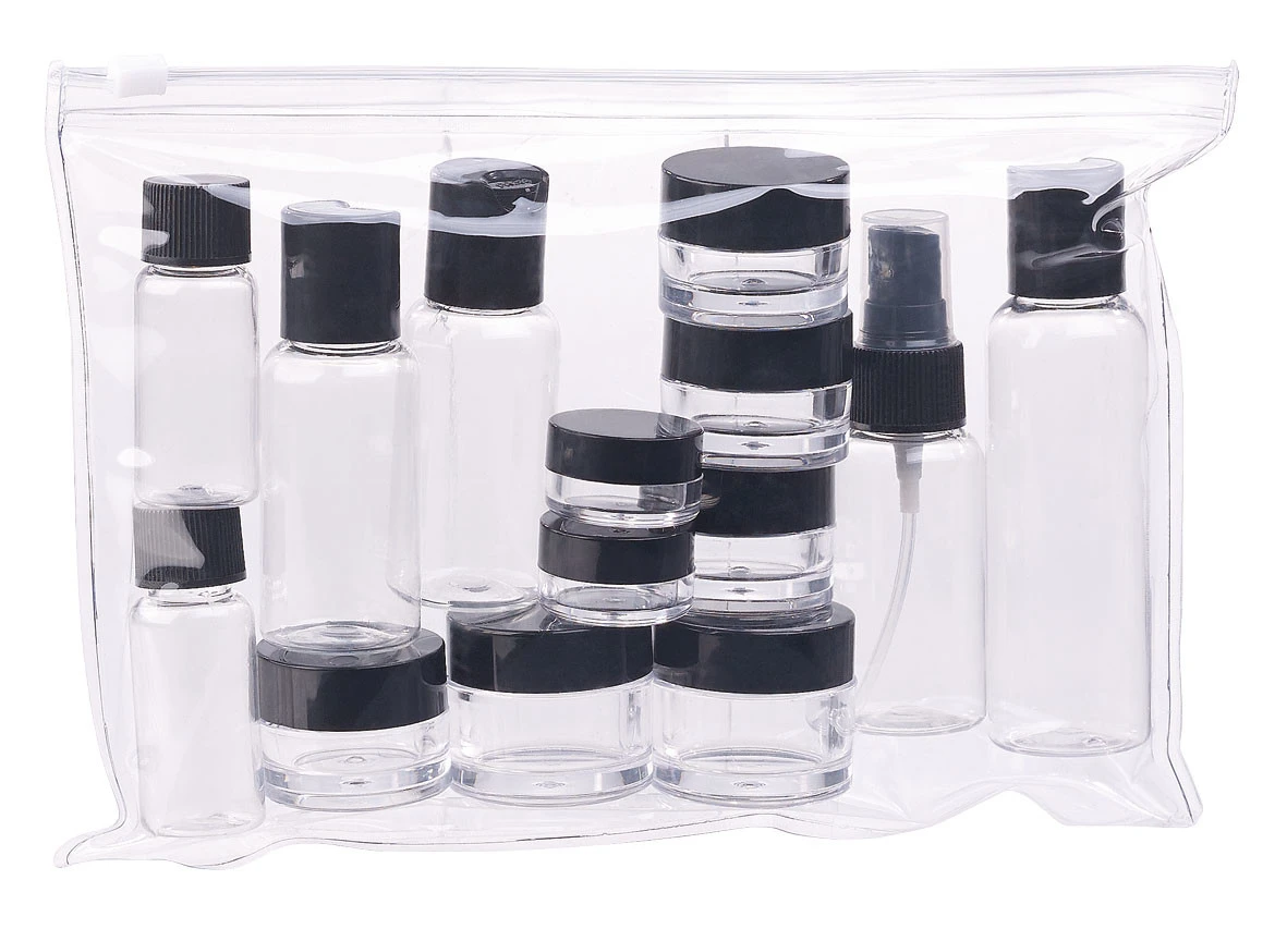 3 Trousses De Voyage Avec 12 Flacons à Remplir 4 3 Trousses De Voyage Avec 12 Flacons à Remplir – Image 2