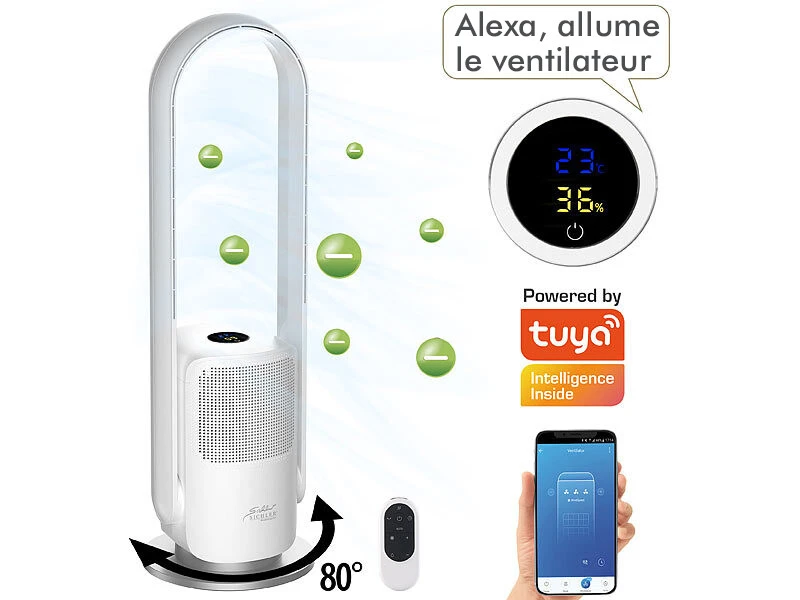 Ventilateur Connecté Sans Pale VT-400.app Avec Purificateur D’air 3 Ventilateur Connecté Sans Pale VT-400.app Avec Purificateur D’air